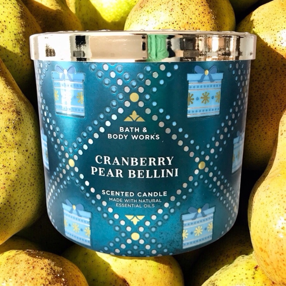 🆕40+ Hrs Cranberry Pear Bellini 3 Wick Candle